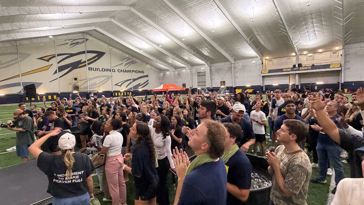 University of Toledo baptism night in the Fetterman Training Center, September 14, 2026